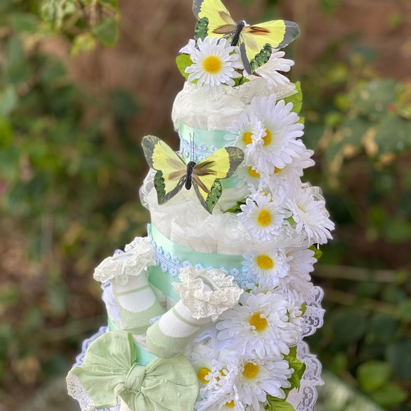 Easter Diaper Cake, Flowers Diaper Cake